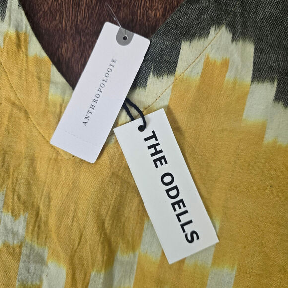 Anthropologie The Odells Bento Jumpsuit Short Sleeve V Neck Chevron NWT XS - Picture 11 of 12